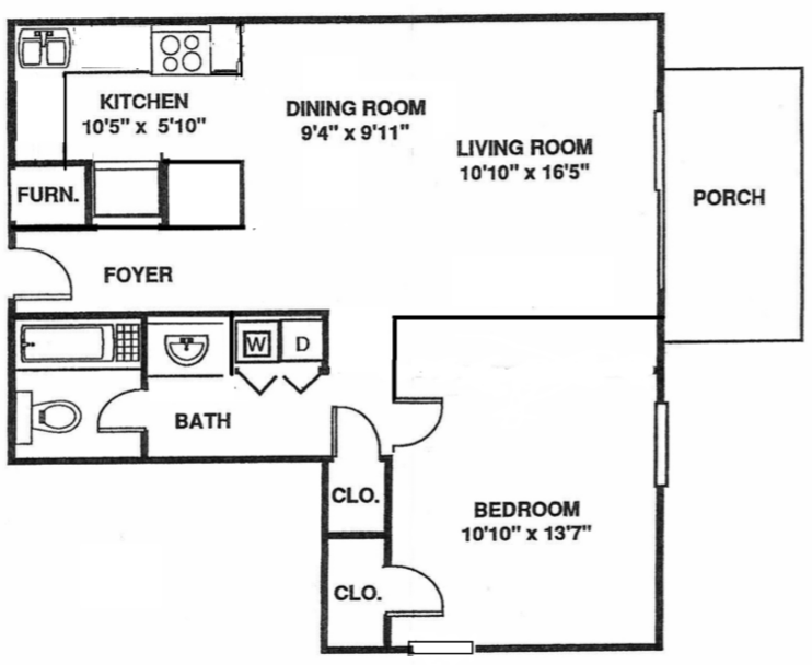 1 Bedroom Executive Suite - 945 Floor Plan 3